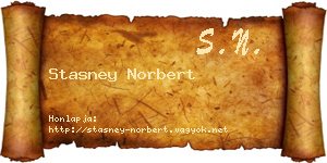 Stasney Norbert névjegykártya