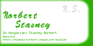 norbert stasney business card